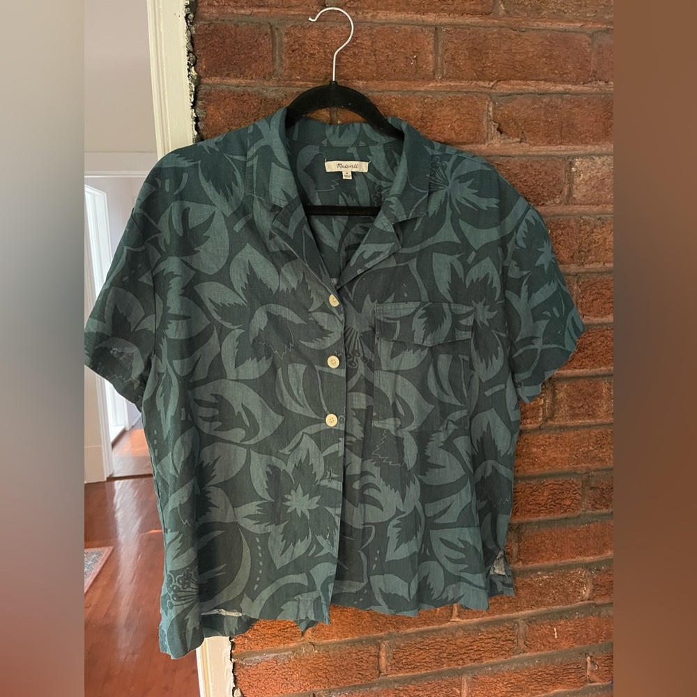 Madewell linen blend button down